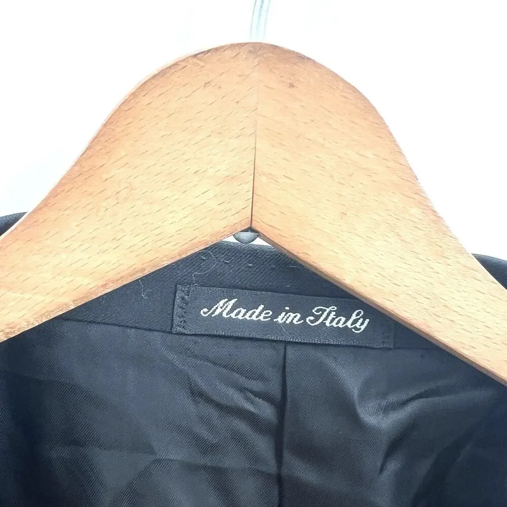 Pal Zileri Black 100% Wool Double Breasted Sport Coat Suit Blazer Mens 54 R - Picture 7 of 13